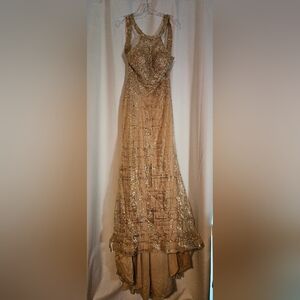 Clarisse Gold Sequin Prom Dress